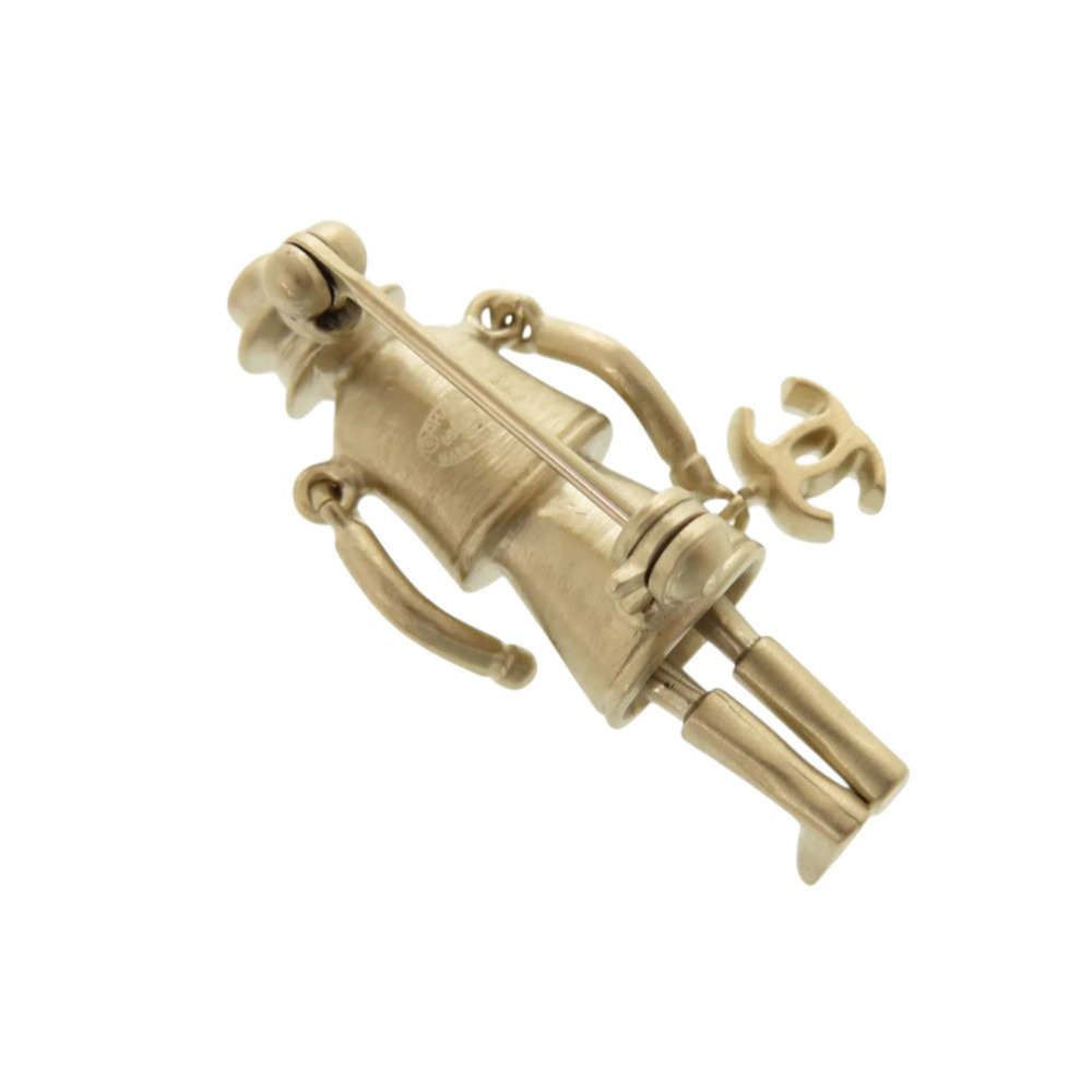CHANEL Gold Logo Brooch - Picture 3 of 5